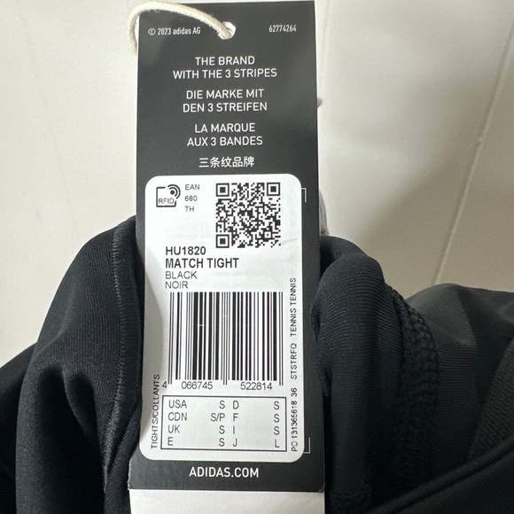 NWT Adidas TENNIS MATCH TIGHTS Black, Women’s Size S - Picture 16 of 16